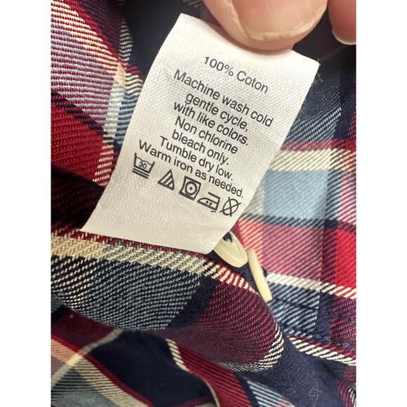 J. Crew Heavyweight Flannel Red/Blue Plaid Men's Size Medium - Picture 6 of 12